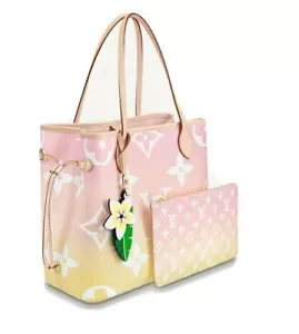 LOUIS VUITTON BY THE POOL NEVERFULL MM PINK & REMOVABLE POUCH GIANT MONOGRAM BAG - Picture 1 of 24