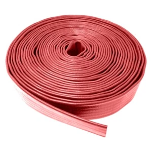 Gloxco 1-1/2" ID Red Heavy Duty Lay Flat PVC Discharge Hose, 100' Length - Picture 1 of 1
