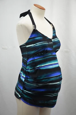 Tankini Liz Lange MATERNIDAD Negro Azul Verde Halter NUEVO TANQUE DE NATACIÓN TOP TALLA S Foto 1 de 4