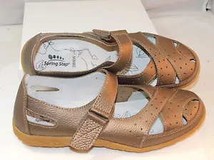 SPRING STEP STREETWISE BRONZE LEATHER MARY JANE SHOEs USA SZ 39WW - Picture 1 of 6