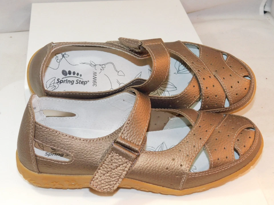 SPRING STEP Streetwise Bronzo Pelle Mary Jane Scarpe USA Taglie 39WW - Immagine 1 di 4