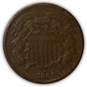 1869 Two Cent Piece Fine F Coin #9269 - Picture 1 of 2