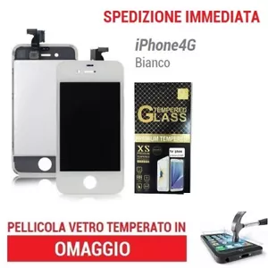 TOUCH SCREEN LCD RETINA FRAME VETRO DISPLAY SCHERMO PER IPHONE 4G BIANCO - Bild 1 von 1