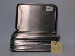 Lot of 20 Stainless Steel Instrument Tray w\ Rolled Bead, 20" Long x 13.5" Wide - Picture 1 of 10