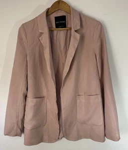 Decjuba Womens Dusty Pink Open Front Blazer Jacket With Pockets Size 10 - Picture 1 of 8