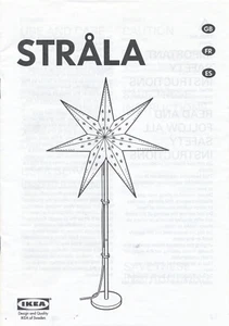 Ikea Strala Decorative Red Star Shade and White Pedestal LAMP BASE NIB 48" High - Picture 1 of 6