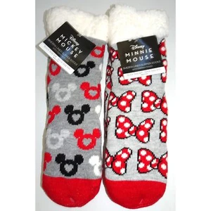 Disney Minnie Mouse Fleece Non-Slip Grip Sock Bundle Size 9-11 - Picture 1 of 7