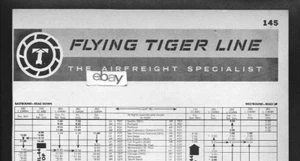 FLYING TIGER LINE 1962 SCHEDULE OAG GUIDE LOCKHEED CONSTELLATION & CL-44 - Picture 1 of 2