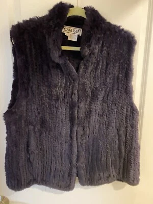 Carlisle Vintage Fur Fiber Vest Purple Large STUNNING And Very Soft! - Image 1 of 4