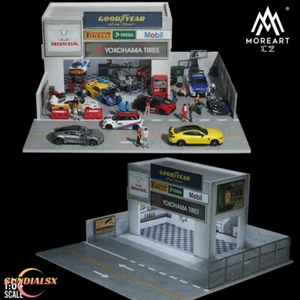 Diorama 1:64 auto garage modello città fabbrica riparazione officina parcheggio scena display - Foto 1 di 22