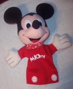 Disney Playskool 12" MICKEY Mouse Plush Head Hand Puppet Toy GUC - Picture 1 of 3