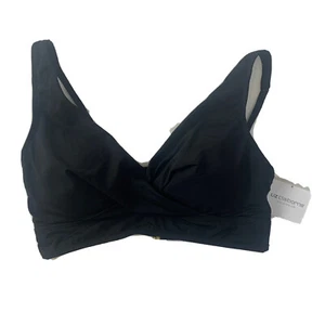 Liz Claiborne Swimwear Bikini TOP Size XL Crisscross Black Padded $49 NEW TAGS - Picture 1 of 12