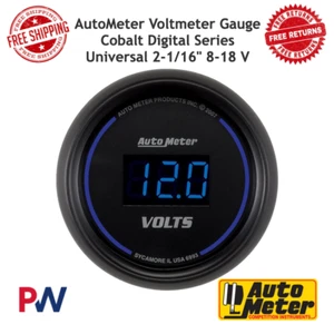 AutoMeter Voltímetro Medidor Cobalto Digital LED 2-1/16" 52mm 8-18V Negro Azul #6993 - Imagen 1 de 8