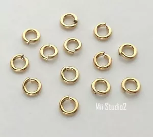 100 piezas 3,5mm AMARILLO 14K ANILLO REDONDO ABIERTO O SALTO ABIERTO O hecho en EE. UU. R13g - Imagen 1 de 2