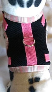 Hundegeschirr S, Softgeschirr, Brustgeschirr, schwarz rosa, Halsband, Welpen, - Bild 1 von 5