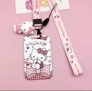 Sanrio Hello Kitty ID Card Holder & Keys Phone Neck Strap Lanyard Anime Free P&P - Picture 1 of 6