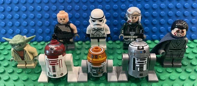 Lego minifigure star wars lot Yoda Droids R2q2 Squadron Pilot Anakin Skywalker - Image 1 of 4