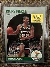 1990-91 NBA Hoops Ricky Pierce 6th Man Award Milwaukee Bucks #179 NBA Card