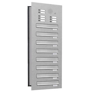 8er Premium V2A Mauer Durchwurf Briefkasten mit Klingel Postkasten A4 1x8 - Bild 1 von 3