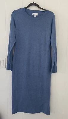 Nordstrom Rack Size Small Long Sleeve Crewneck Sweater Dress Blue Lightweight - Image 1 of 4
