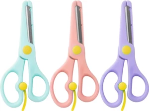 Paquete de 3 tijeras artesanales de seguridad para niños, tijeras de entrenamiento preescolar, mano ergonómica - Imagen 1 de 5