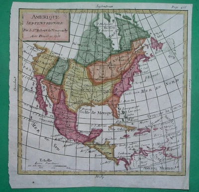 1750 ORIGINAL MAP UNITED STATES Texas California in Mexico CANADA CUBA Florida - Image 1 of 4