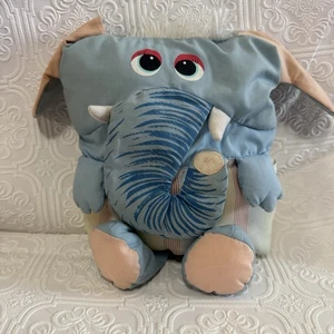 Almohada People Plumppets Azul Elefante Hilo Rayas de Pelo 12" Años 80 - Imagen 1 de 10