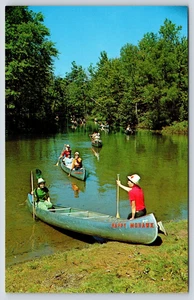 Postal vintage de canoas Michigan Happy Mohawk - Imagen 1 de 2