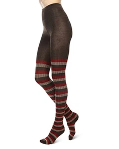 Colored Stripes Cotton Blend Sweater Tights - Picture 1 of 9