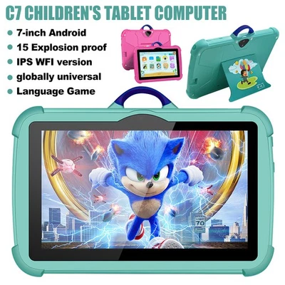 2025 Kids Tablet 7 Inch, Android, 4GB+64GB Storage, Bundle, WIFI, Free Case NEW - Image 1 of 4