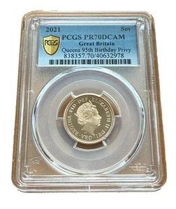 Gran Bretaña 2021 Oro 1 Soberano PCGS PR70DCAM Reinas 95 Cumpleaños Privado - Imagen 1 de 2