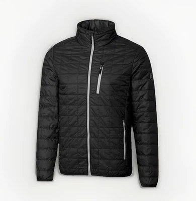 NEW $220 Cutter & Buck Rainier PrimaLoft Quilted Jacket w/ Built-In Hood Black - Image 1 of 4