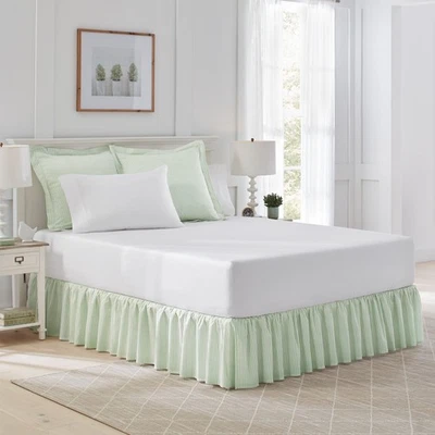 Home - Cotton Ruffled Bedskirt, Lightweight Home Decor with Classic Style (Bl... - Image 1 of 4