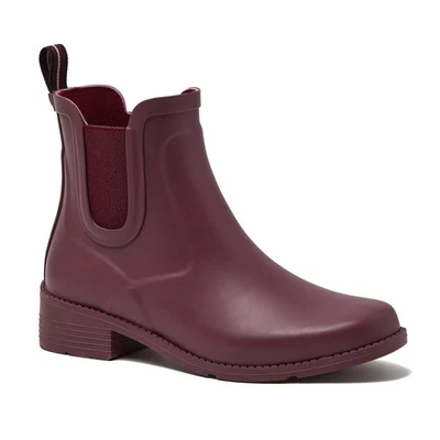 Botas de lluvia Chelsea de goma para mujer Lands' End Royal Borgoña 8 nuevas sin caja nuevas $99 Foto 1 de 4