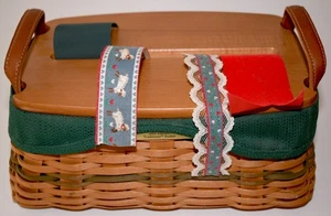 Longaberger Ribbon Basket wProtector 2002 Christmas Traditions Collection FreeSH - Bild 1 von 7