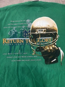Vintage 2002 NOTRE DAME Alumni "Return to Glory" Large Green T-Shirt VTG Y2K - Picture 1 of 6
