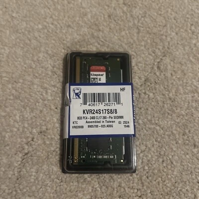 Kingston KVR24S17S8/8 8 GB 2400 MHz DDR4 Non-ECC CL17 SODIMM 1R x8 RAM Memory  - Image 1 of 3