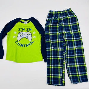 Members Mark Youth Boys 7 Gamer I'm In Control Fleece Pajama 2 Piece Set 2214 - Picture 1 of 5