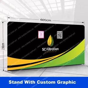20ft Tension Fabric Trade Show Display Booth Sign Pop Up Banner Backdrop Wall - Picture 1 of 5