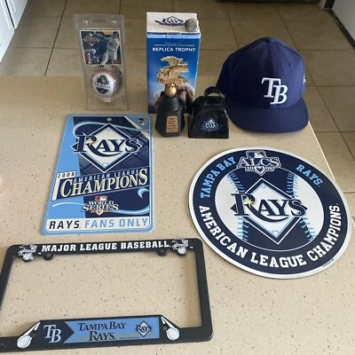 Tampa Bay Rays 2008 Liga Americana Réplica Campeonato Trofeo y Anillo, Lote de Pelotas Foto 1 de 4
