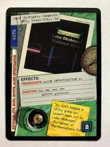 LAKE OKOBOGEE CAMPSITE 53 SIOUX CITY IA 1996 X-Files CCG Common HP #XF96-0049 v1 - Picture 1 of 2