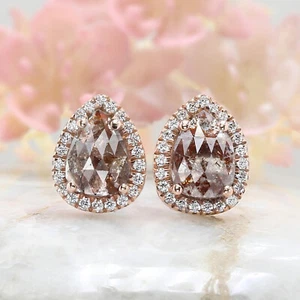 2.06 Ct Pear Cut Brown Color Diamond Earring Pear Diamond Earring KDL6875 - Picture 1 of 9