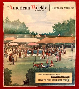 Arte de portada ""Poodly Parade"" 1960 The American suplemento semanal de fin de semana/Chicago - Imagen 1 de 6
