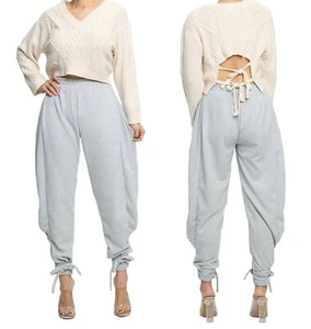 Womens Solid Jogger Pants Joggers Elastic Waist Casual Sweatpants Trousers - Picture 1 of 3