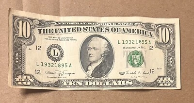 $10 Dollar Bill Note Atlanta 1990 - Image 1 of 2