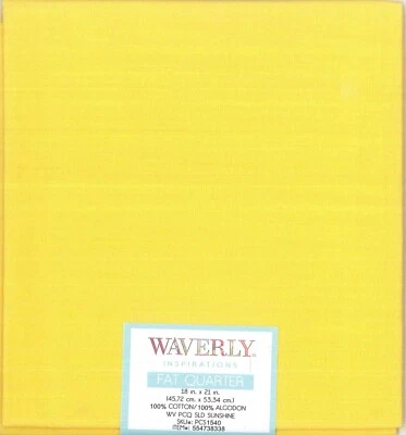 Waverly Inspirations Fat Quarter Solid Yellow 18" x 21" 100% Cotton Fabric - Image 1 of 2