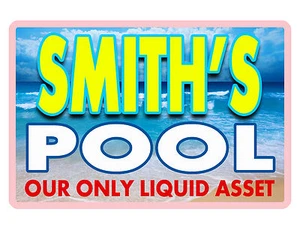 PERSONALIZED SIGN SWIMMING POOL DURABLE ALUMINUM NO RUST FULL COLOR Sign D#119 - Picture 1 of 2