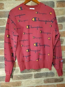 Champion Reverse Weave All Over Print Crewneck Pullover Sweatshirt Sm - Picture 1 of 5