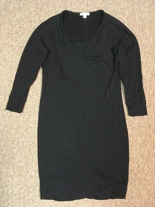 Vestido elástico James Perse cuello de barco manga 3/4 cuerpo con mezcla de algodón, negro, 1 - Imagen 1 de 4