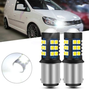 2 Pack 1157 2057 LED Turn Signal Brake Reverse Parking Light Bulb White 6000K - Picture 1 of 11